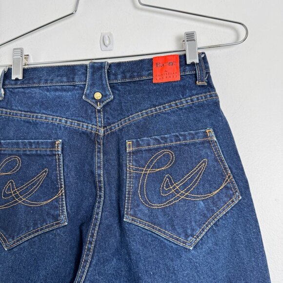 Vintage Christian Lacroix Bazar Super High Rise Straight Leg Jeans - Picture 4 of 6